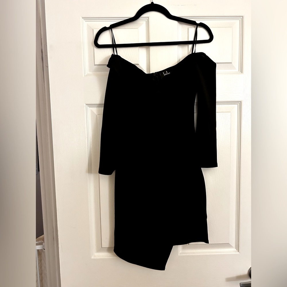Off-shoulder little black dress
